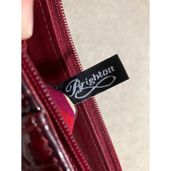 BRIGHTON D834506 RED PATTON LEATHER ANIMAL PRINT SHOULDERBAG - Picture 16 of 16